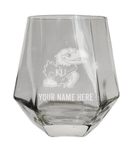 Load image into Gallery viewer, Kansas Jayhawks Customizable Stemless Diamond Wine Glass Engraved 10 oz Officially Licensed Collegiate Product
