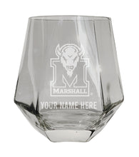 Load image into Gallery viewer, Marshall Thundering Herd Customizable Stemless Diamond Wine Glass Engraved 10 oz Officially Licensed Collegiate Product
