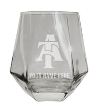 Load image into Gallery viewer, North Carolina A&amp;T State Aggies Customizable Stemless Diamond Wine Glass Engraved 10 oz Officially Licensed Collegiate Product Single Unit
