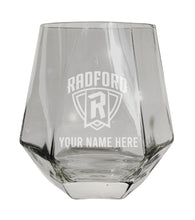 Load image into Gallery viewer, Radford University Highlanders Customizable Stemless Diamond Wine Glass Engraved 10 oz Officially Licensed Collegiate Product
