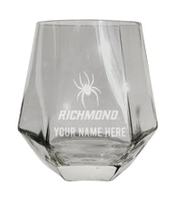 Load image into Gallery viewer, Richmond Spiders Customizable Stemless Diamond Wine Glass Engraved 10 oz Officially Licensed Collegiate Product Single Unit
