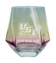 Load image into Gallery viewer, University of Southern Indiana Customizable Stemless Diamond Wine Glass Engraved 10 oz Officially Licensed Collegiate Product Single Unit
