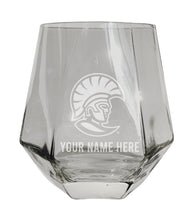 Load image into Gallery viewer, University of Tampa Spartans Customizable Stemless Diamond Wine Glass Engraved 10 oz Officially Licensed Collegiate Product
