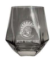 Load image into Gallery viewer, University of Tampa Spartans Customizable Stemless Diamond Wine Glass Engraved 10 oz Officially Licensed Collegiate Product
