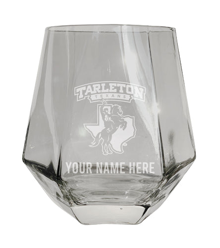 Tarleton State University Customizable Stemless Diamond Wine Glass Engraved 10 oz Officially Licensed Collegiate Product Single Unit