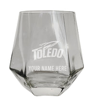 Load image into Gallery viewer, Toledo Rockets Customizable Stemless Diamond Wine Glass Engraved 10 oz Officially Licensed Collegiate Product
