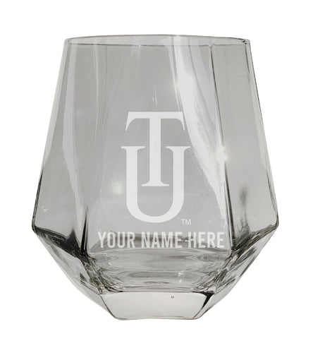 Tuskegee University Customizable Stemless Diamond Wine Glass Engraved 10 oz Officially Licensed Collegiate Product Single Unit