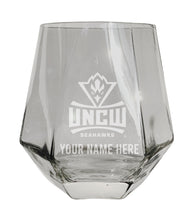 Load image into Gallery viewer, North Carolina Wilmington Seahawks Customizable Stemless Diamond Wine Glass Engraved 10 oz Officially Licensed Collegiate Product
