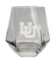 Load image into Gallery viewer, Utah Utes Customizable Stemless Diamond Wine Glass Engraved 10 oz Officially Licensed Collegiate Product Single Unit
