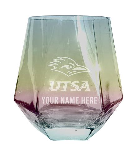 UTSA Road Runners Customizable Stemless Diamond Wine Glass Engraved 10 oz Officially Licensed Collegiate Product 2-Pack