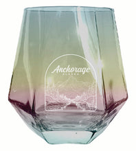 Load image into Gallery viewer, Anchorage Alaska Souvenir Stemless Diamond Wine Glass Engraved 15 oz Iridescent Single Unit
