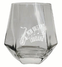 Load image into Gallery viewer, New Orleans Louisiana Souvenir Stemless Diamond Wine Glass Engraved 15 oz Clear Single Unit
