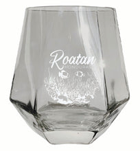 Load image into Gallery viewer, Roatan Honduras Souvenir Stemless Diamond Wine Glass Engraved 15 oz Clear Single Unit
