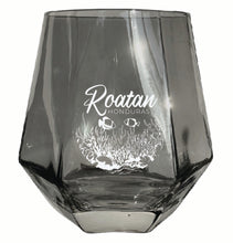 Load image into Gallery viewer, Roatan Honduras Souvenir Stemless Diamond Wine Glass Engraved 15 oz
