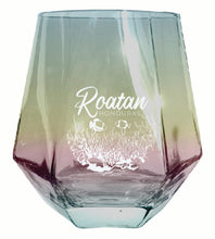 Load image into Gallery viewer, Roatan Honduras Souvenir Stemless Diamond Wine Glass Engraved 15 oz
