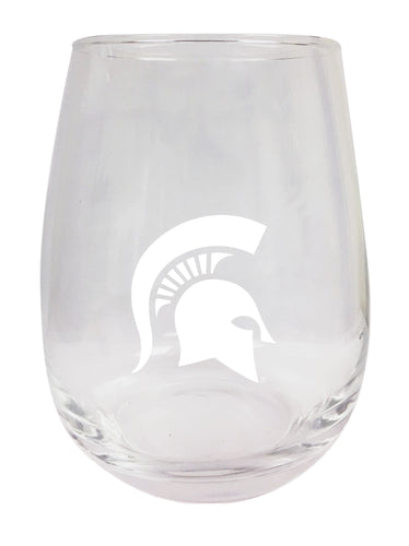 Michigan State Spartans NCAA 15 oz Laser-Engraved Stemless Wine Glass - Perfect for Alumni & Fans