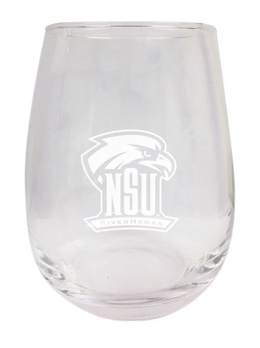 Northeastern State University Riverhawks NCAA 15 oz Laser-Engraved Stemless Wine Glass - Perfect for Alumni & Fans