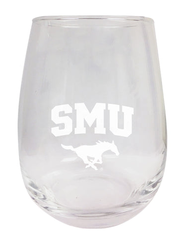 Southern Methodist University NCAA 15 oz Laser-Engraved Stemless Wine Glass - Perfect for Alumni & Fans