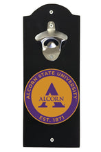 Load image into Gallery viewer, Alcorn State Braves Wall Mounted Bottle Opener Black Officially Licensed Collegiate Product Black
