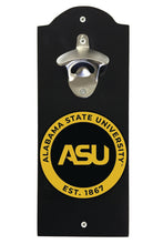 Load image into Gallery viewer, Alabama State University Wall Mounted Bottle Opener Black Officially Licensed Collegiate Product Black
