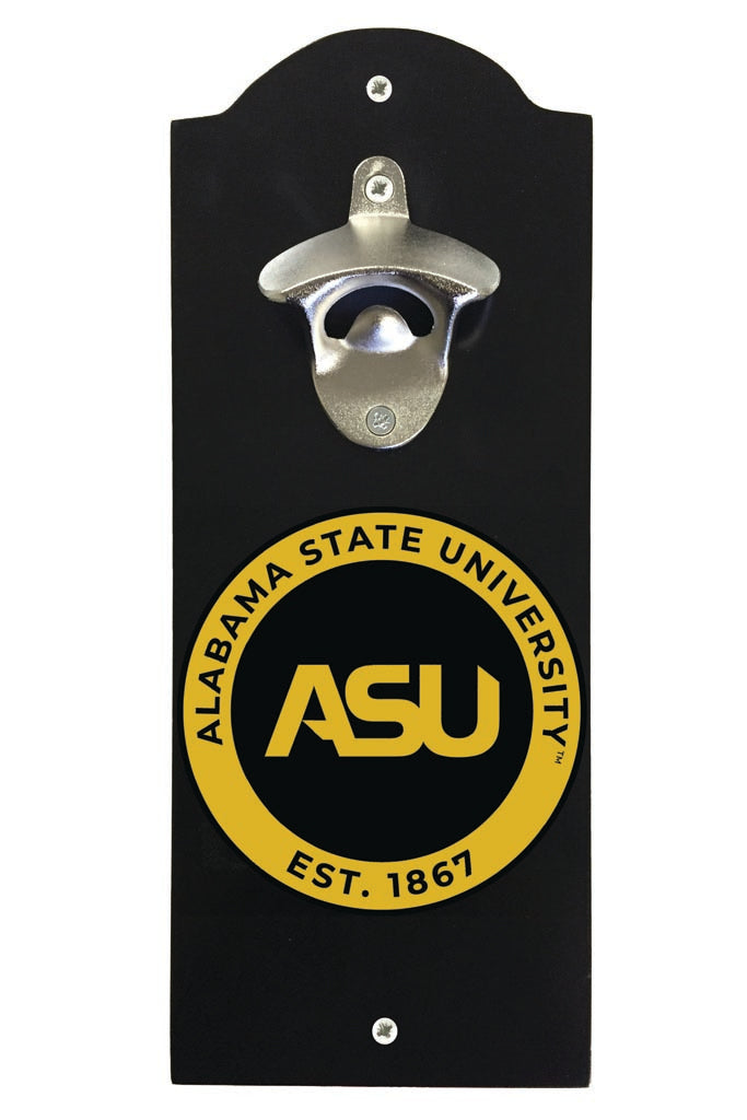 Alabama State University Wall Mounted Bottle Opener Black Officially Licensed Collegiate Product Black