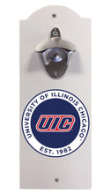 Load image into Gallery viewer, University of Illinois at Chicago Wall Mounted Bottle Opener White Officially Licensed Collegiate Product White
