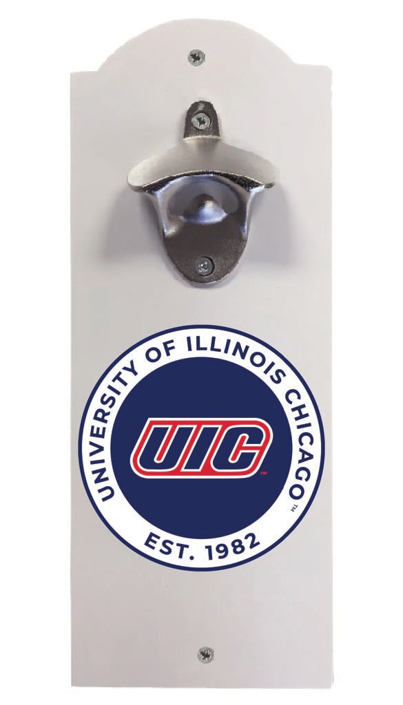 University of Illinois at Chicago Wall Mounted Bottle Opener White Officially Licensed Collegiate Product White