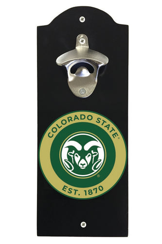 Colorado State Rams Wall Mounted Bottle Opener Black Officially Licensed Collegiate Product Black