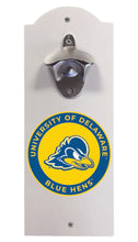 Load image into Gallery viewer, Delaware Blue Hens Wall Mounted Bottle Opener White Officially Licensed Collegiate Product White
