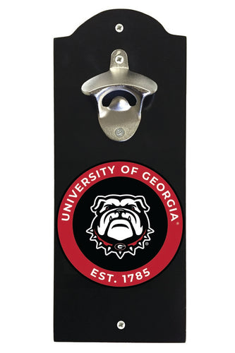 Georgia Bulldogs Wall Mounted Bottle Opener Black Officially Licensed Collegiate Product Black