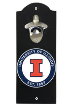 Load image into Gallery viewer, Illinois Fighting Illini Wall Mounted Bottle Opener Black Officially Licensed Collegiate Product Black
