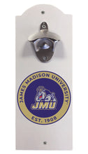 Load image into Gallery viewer, James Madison Dukes Wall Mounted Bottle Opener White Officially Licensed Collegiate Product White
