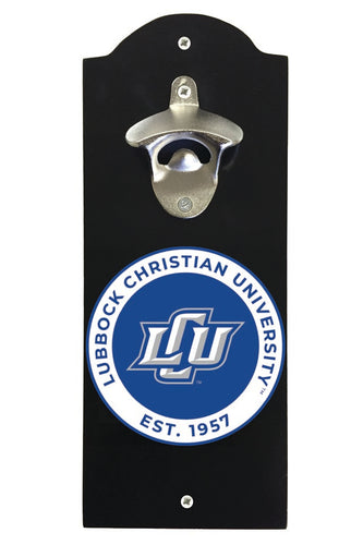 Lubbock Christian University Chaparral Wall Mounted Bottle Opener Black Officially Licensed Collegiate Product Black