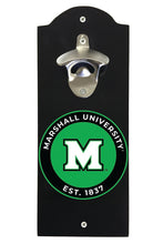 Load image into Gallery viewer, Marshall Thundering Herd Wall Mounted Bottle Opener Black Officially Licensed Collegiate Product Black
