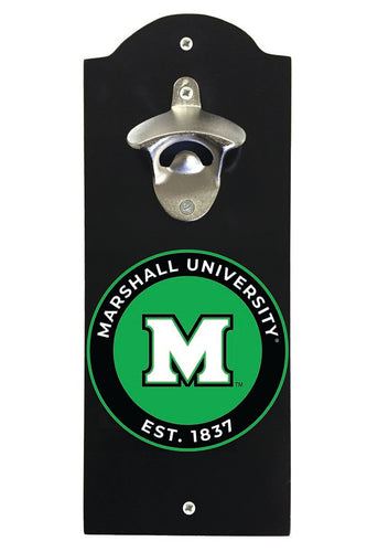 Marshall Thundering Herd Wall Mounted Bottle Opener Black Officially Licensed Collegiate Product Black