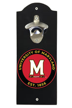 Load image into Gallery viewer, Maryland Terrapins Wall Mounted Bottle Opener Black Officially Licensed Collegiate Product Black
