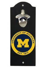 Load image into Gallery viewer, Michigan Wolverines Wall Mounted Bottle Opener  Officially Licensed Collegiate Product
