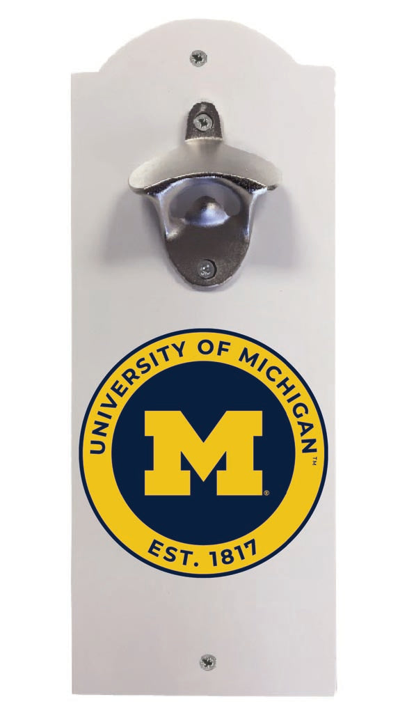 Michigan Wolverines Wall Mounted Bottle Opener White Officially Licensed Collegiate Product White