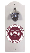 Load image into Gallery viewer, Mississippi State Bulldogs Wall Mounted Bottle Opener White Officially Licensed Collegiate Product White
