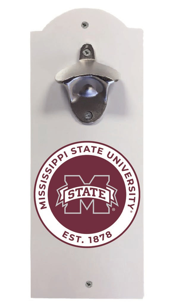 Mississippi State Bulldogs Wall Mounted Bottle Opener White Officially Licensed Collegiate Product White