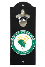 Load image into Gallery viewer, Norfolk State University Wall Mounted Bottle Opener Black Officially Licensed Collegiate Product Black
