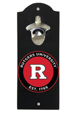 Load image into Gallery viewer, Rutgers Scarlet Knights Wall Mounted Bottle Opener Black Officially Licensed Collegiate Product Black
