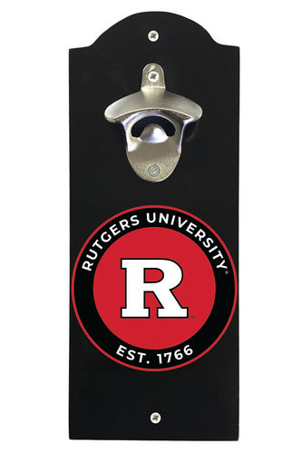 Rutgers Scarlet Knights Wall Mounted Bottle Opener Black Officially Licensed Collegiate Product Black