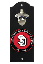 Load image into Gallery viewer, South Dakota Coyotes Wall Mounted Bottle Opener Black Officially Licensed Collegiate Product Black
