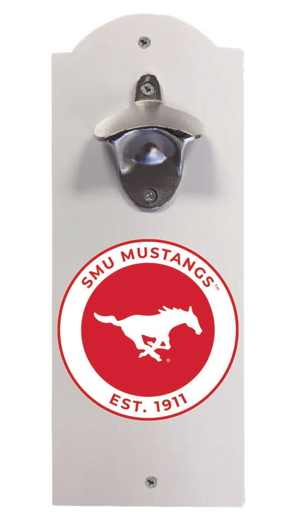 Southern Methodist University Wall Mounted Bottle Opener White Officially Licensed Collegiate Product White