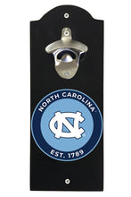 Load image into Gallery viewer, UNC Tar Heels Wall Mounted Bottle Opener Black Officially Licensed Collegiate Product Black
