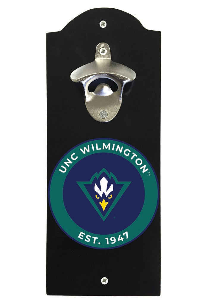 North Carolina Wilmington Seahawks Wall Mounted Bottle Opener Black Officially Licensed Collegiate Product Black