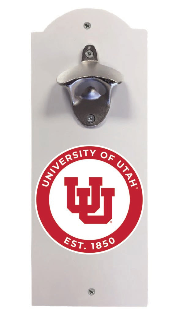 Utah Utes Wall Mounted Bottle Opener White Officially Licensed Collegiate Product White