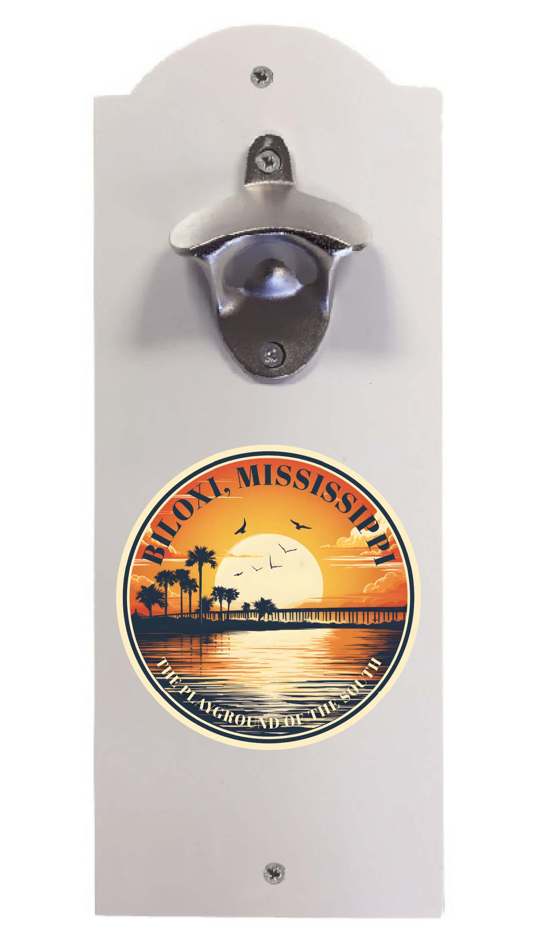 Biloxi Mississippi Design A Souvenir Wall mounted bottle opener White White