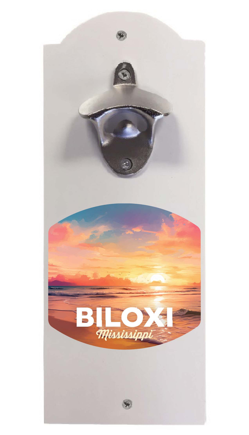 Biloxi Mississippi Design B Souvenir Wall mounted bottle opener White White